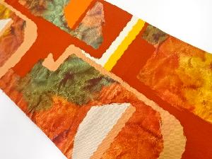 リサイクル　抽象模様織り出し名古屋帯